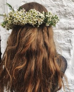 bridesmaid hair flower crown