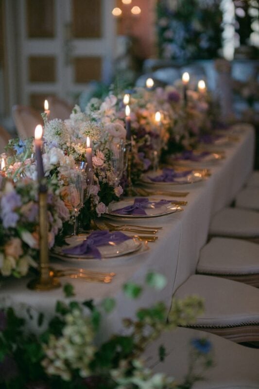 Flowers decoration on table at Avington House